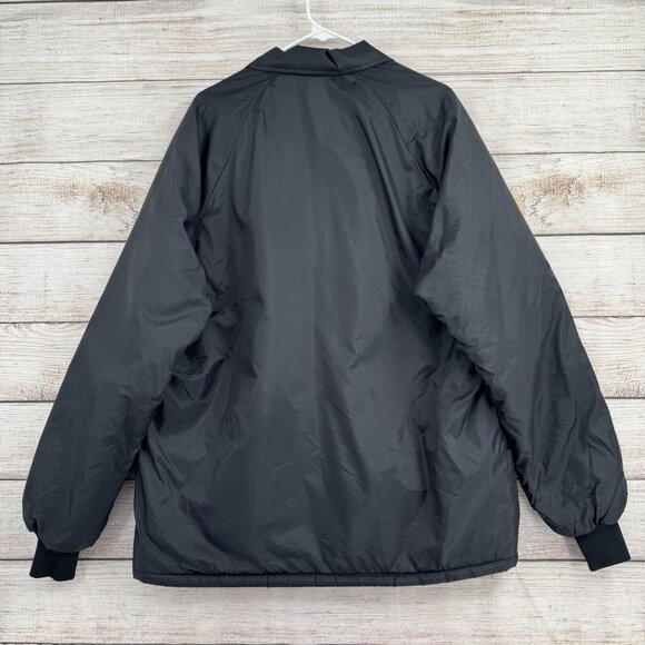 Vintage 80's Windjammer Sherpa‎ Lined Nylon Snap Down jacket Men's XL Black - Picture 2 of 14